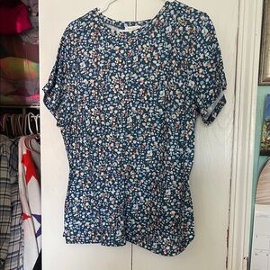 Floral Blue Women's Top